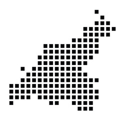Fototapeta premium Symbol Map of the City Deggendorf (Germany) showing the city with a pattern of just a few black squares