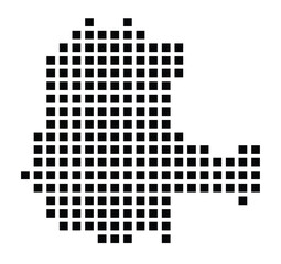 Symbol Map of the City Elmshorn (Germany) showing the city with a pattern of just a few black squares