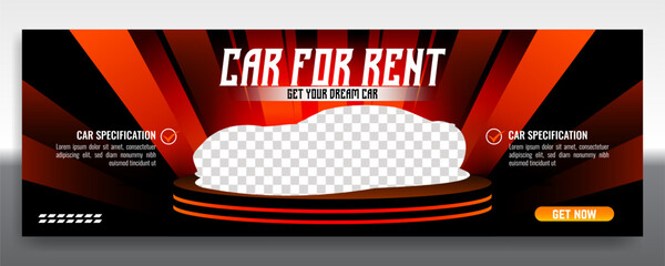 Car rent and sale automotive social media banner or flyer