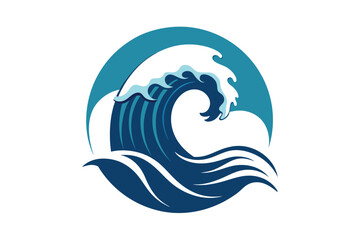 Water wave vector illustration on white background