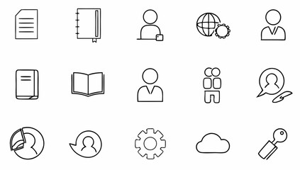 set of web icons in line style eps 