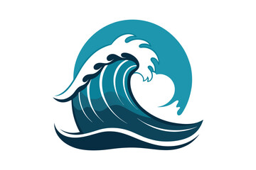 waves in the sea vector illustration on white background