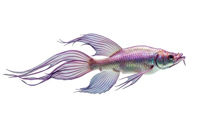 Colorful betta fish isolated on white background