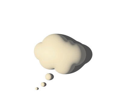 Plastische Gedankenblase Wolke 3D freigestellt Illustration/ clipart