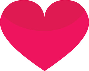 Vector Love Emblem with Bold Red Heart Silhouette and Simple, Modern Design