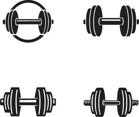 DUMBBELL Icon Solid Style. Vector Icon Design Element for Web Page