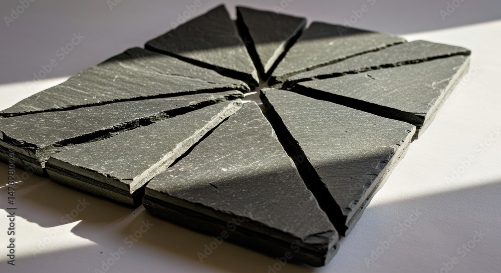 Poster abstract geometric pattern formed by angular slate shards
