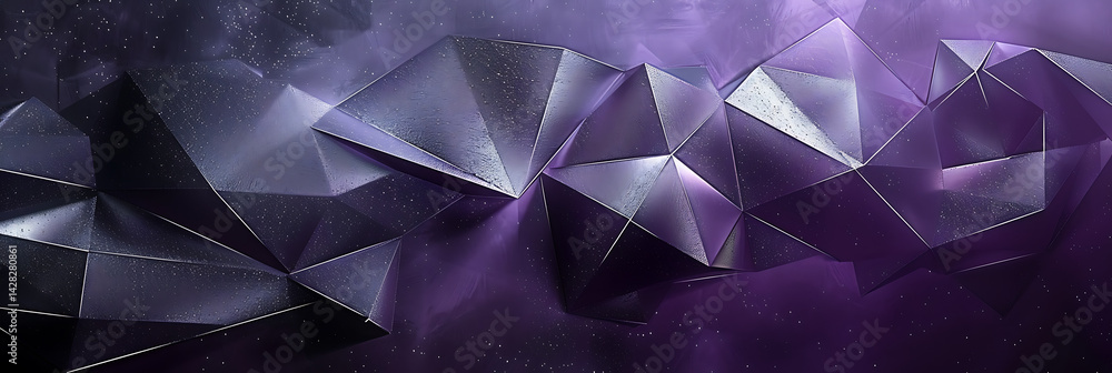 Poster abstract background with low polygon geometric facets in shades of purple and grey. textured, angula