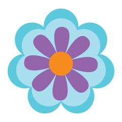 Vibrant floral art with flat abstract elements