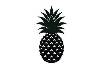 Obraz premium Pineapple silhouette vector illustration isolated on white background 