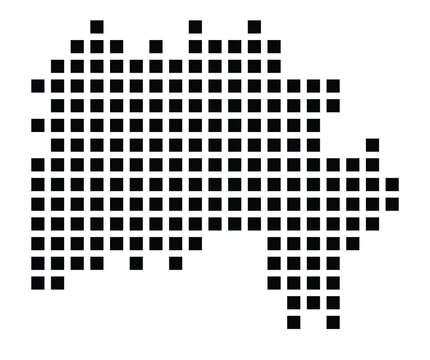 Symbol Map of the City Peine (Germany) showing the city with a pattern of just a few black squares