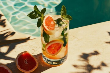Refreshing Summer Drink by the Pool