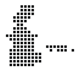 Symbol Map of the City Waiblingen (Germany) showing the city with a pattern of just a few black squares
