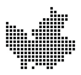 Fototapeta premium Symbol Map of the City Wismar (Germany) showing the city with a pattern of just a few black squares