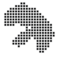 Symbol Map of the City Wunstorf (Germany) showing the city with a pattern of just a few black squares