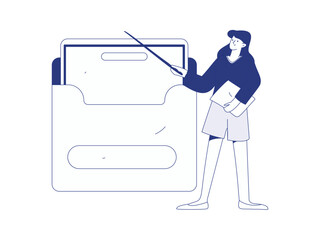 Use red envelopes to attract new customers and promote activity. Flat vector character concept illustration
