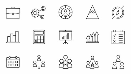 set of web icons in line style eps 