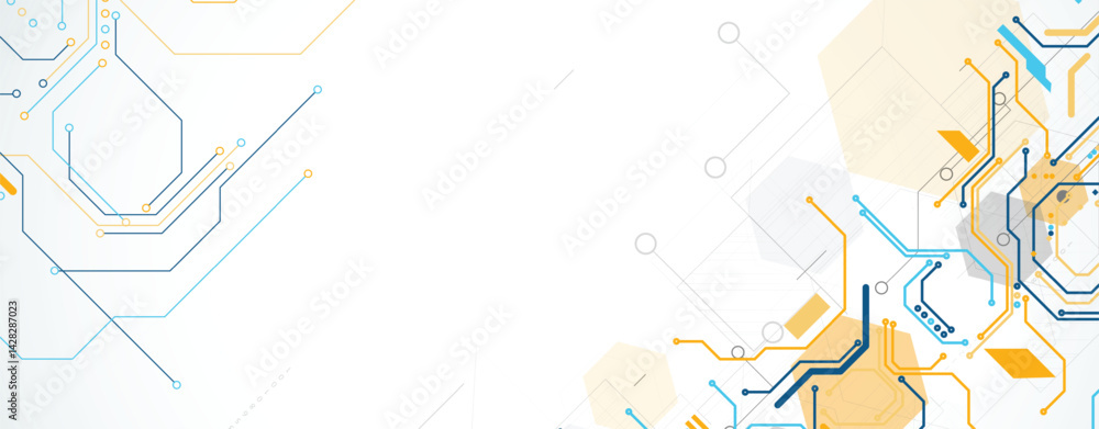 Poster Circuit abstract background for science and business presentation