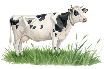 Milk dairy cow isolated on white background