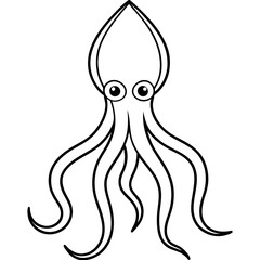 Modern Squid Line Art Design
