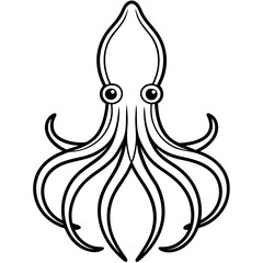 Modern Squid Line Art Design