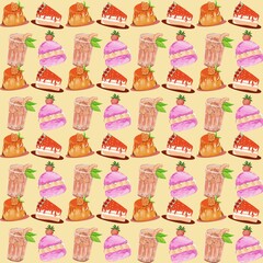 Pattern set of cupcakes