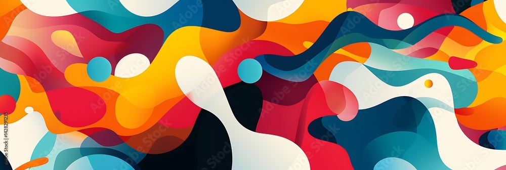 Poster abstract background with colorful fluid shapes. modern graphic design with vibrant, overlapping orga