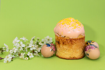 Two Easter Cakes with Colorful Eggs