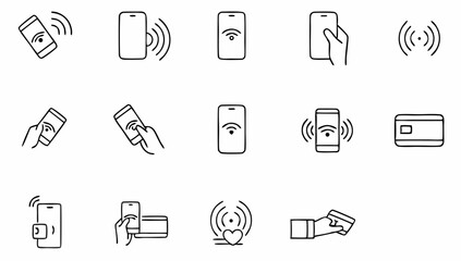 nfc wireless payment technology icons  contactless (2).eps