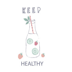 free vector fresh juice t-shirt design.