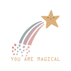 free vector star and text kids design.