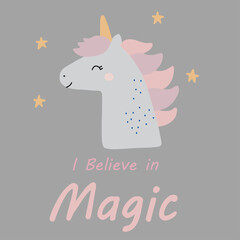 free vector horse art line, star and text design.