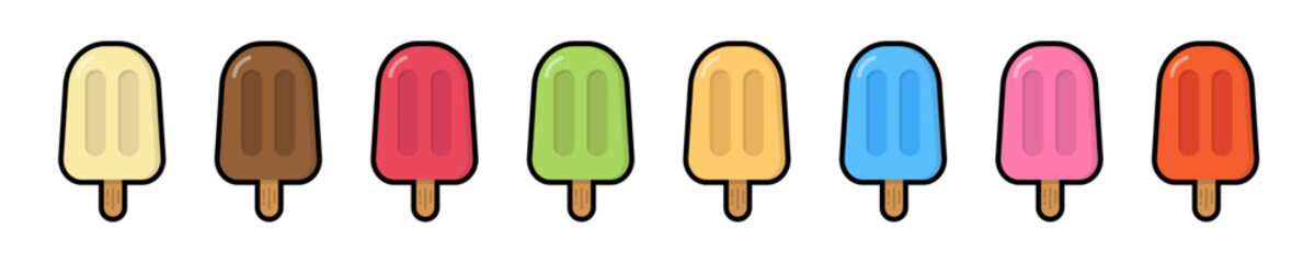 Set of Ice Cream Flat Icons