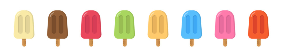 Set of Ice Cream Flat Icons