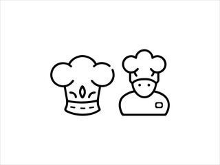 Obraz premium Simple black line art chef icon set