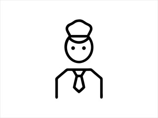 Simple black line art chef icon set