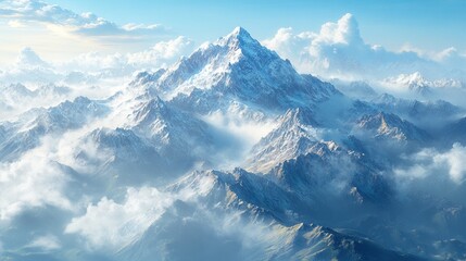 Obraz premium snow-covered mountains in winter 