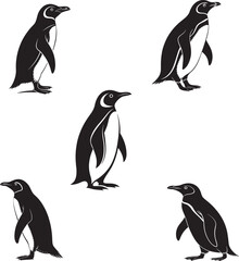 penguin silhouettes vector