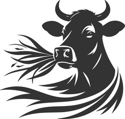 Vector silhouette of a cow