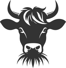Vector silhouette of a cow