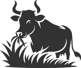 Vector silhouette of a cow