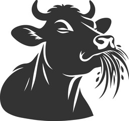 Vector silhouette of a cow