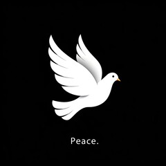 Obraz premium White Dove Of Peace On Black Background
