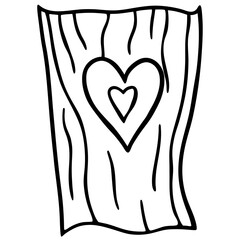 Nature-Inspired Carved Heart Line Drawing