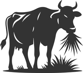 Vector silhouette of a cow