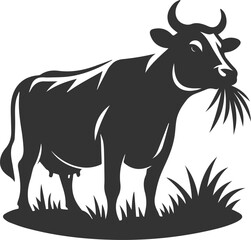 Vector silhouette of a cow