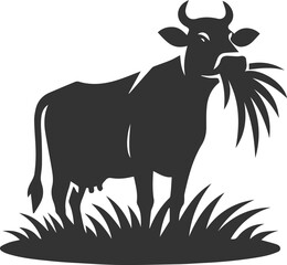 Vector silhouette of a cow