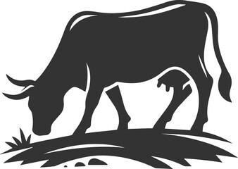 Vector silhouette of a cow