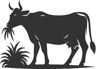 Vector silhouette of a cow