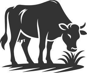 Vector silhouette of a cow